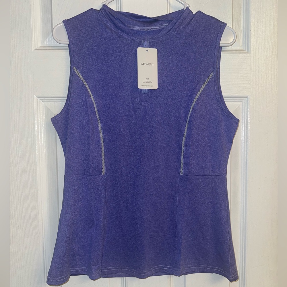 WOWENY Womens Purple Golf Top